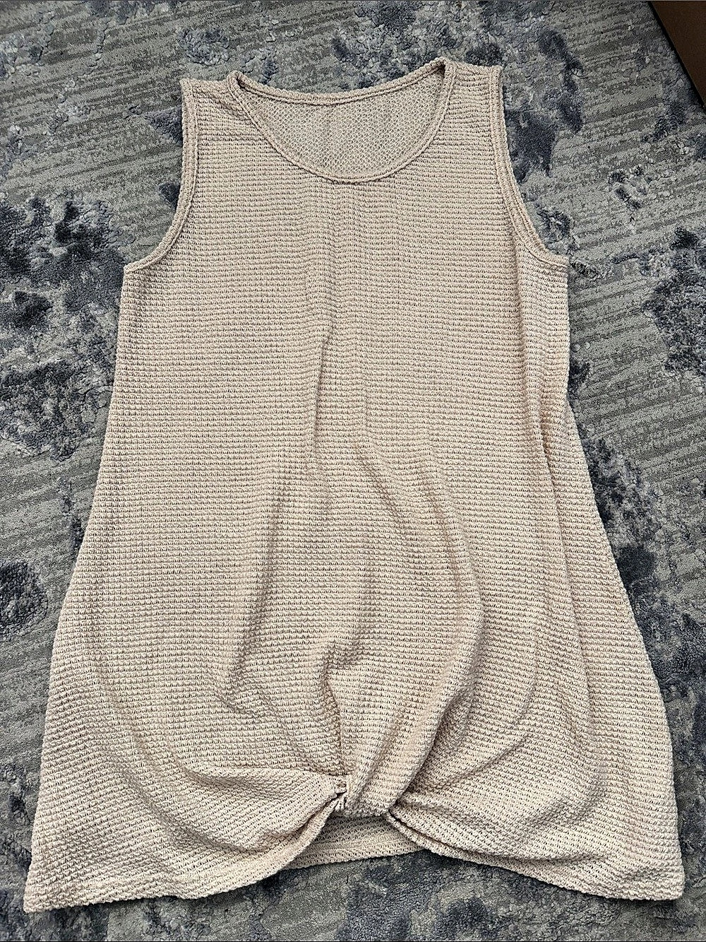 Cupshe Waffle Knit Hem Twist Cover-Up Cream XL